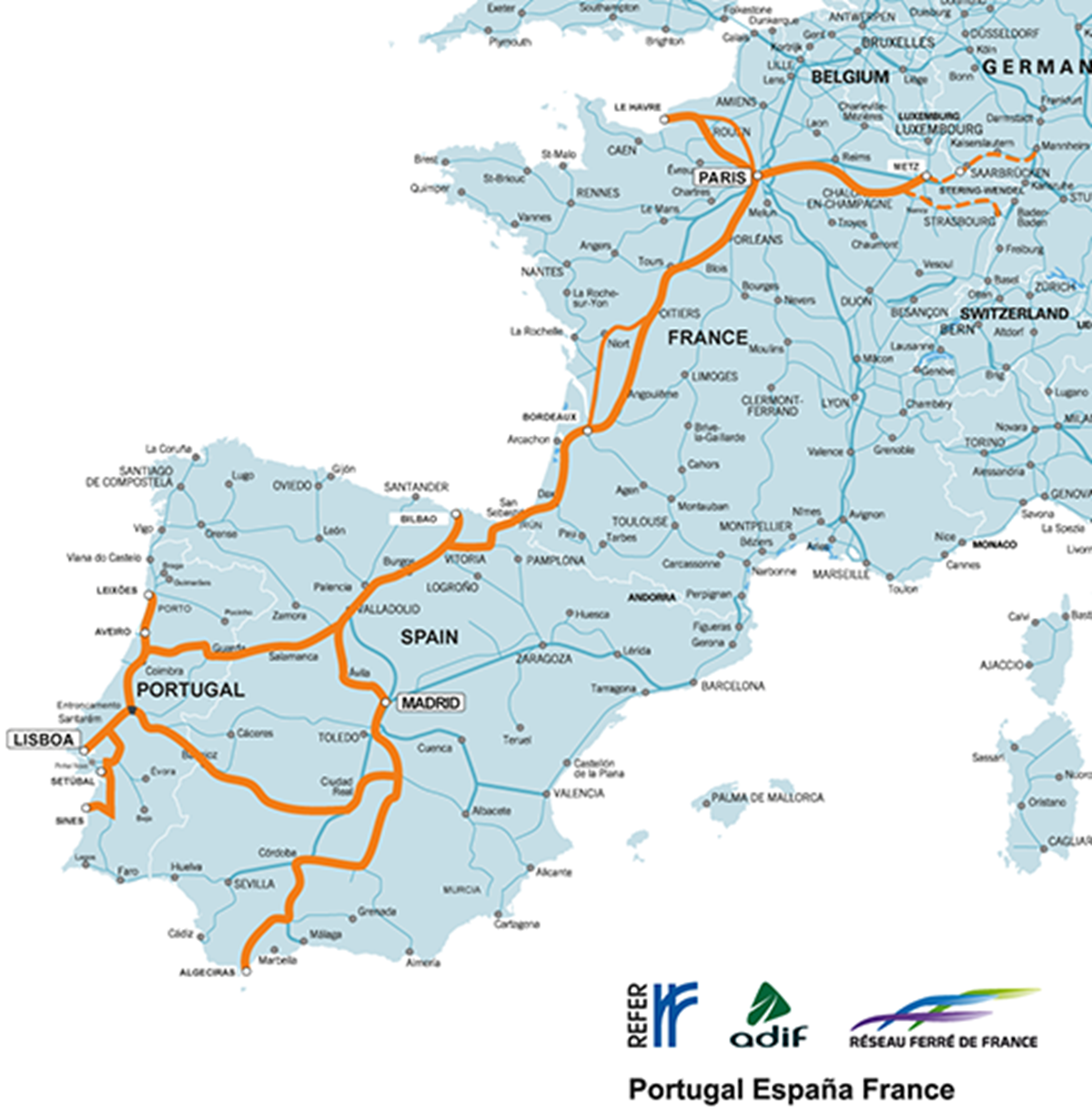 European Freight Corridor „Atlantic“ extends to Germany by 1 January 2016: new Connection to France and the Iberian Peninsula